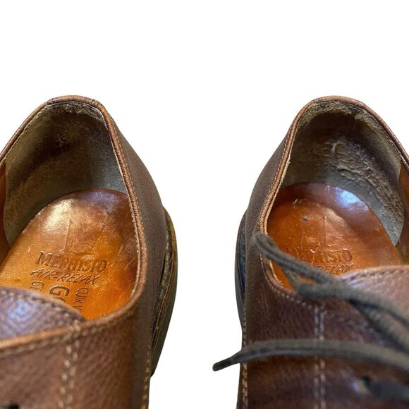 MEPHISTO Oxford Shoes Men 9 US 42 Brown Pebbled Leather Lace Up Cushioned Preppy - Picture 7 of 10